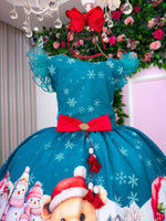 Vestido Marie Floco De Neve Verde - Natal
