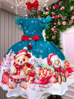 Vestido Marie Floco De Neve Verde - Natal