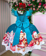 Vestido Marie Floco De Neve Verde - Natal