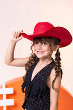 Kit Conjunto Blogueirinha Boiadeira Maraisa Jeans Preto + Chapeu