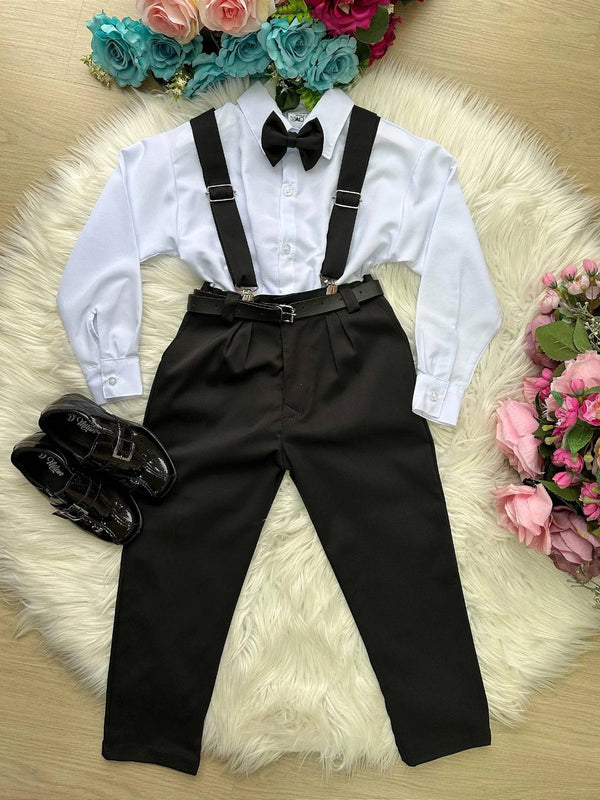 Conjunto Meninos Miss Cherry Leo Suspensorio Preto