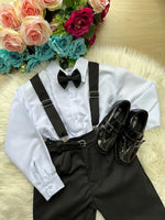 Conjunto Meninos Miss Cherry Leo Suspensorio Preto