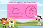 Kit Conjunto Blogueirinha Boiadeira Jeans Rosa + Chapéu