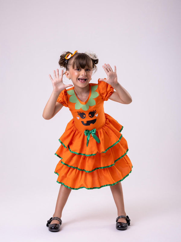 Vestido Tematicos Kids Halloween Doce Abóbora