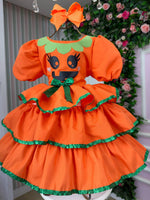 Vestido Tematicos Kids Halloween Doce Abóbora