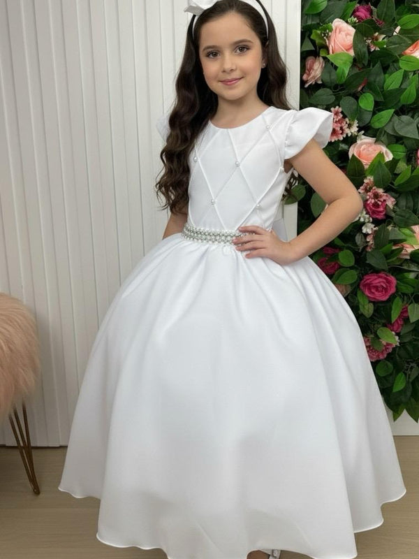 Vestido Ysa Kids Ariane Longo Branco