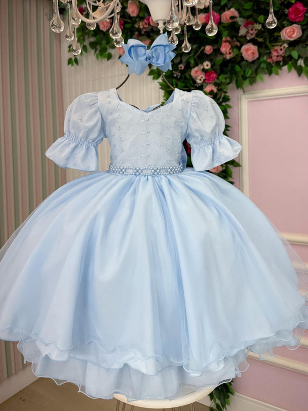 Vestido Bella Child Priscila Azul Bebe
