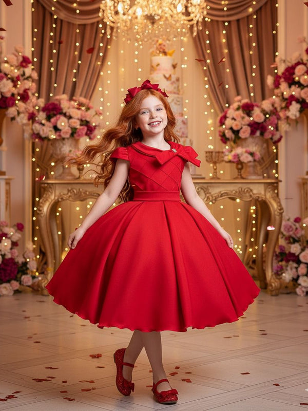 Vestido Bella Child Ravena Vermelho