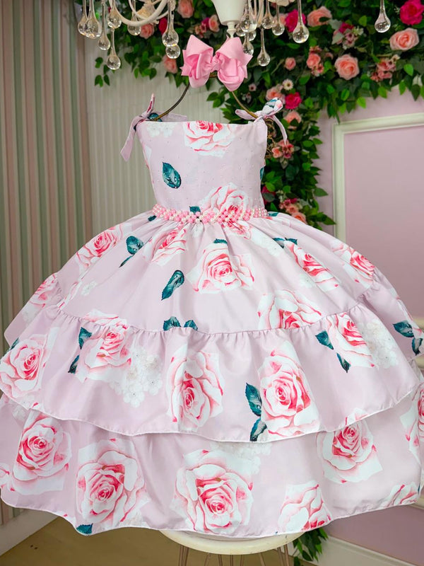 Vestido Giovanella Karine Florido Rosa