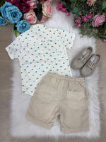 Conjunto Meninos Lucas Henrique Banana Club Shorts Linho Camisa Off