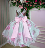 Vestido Bella Child Celina Florido Verde Claro