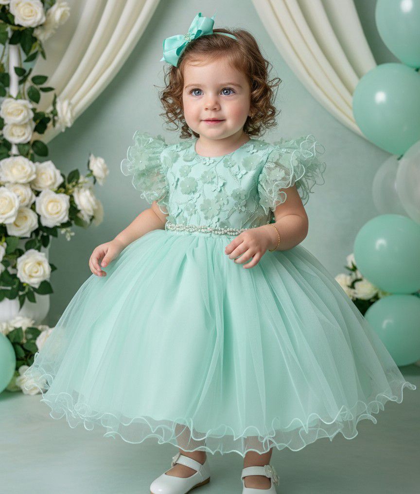Vestido Menina Bonita Angelie Verde Menta