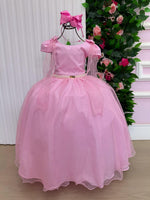 Vestido Banana Club Longo Diamante Rosa