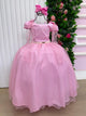 Vestido Banana Club Longo Diamante Rosa