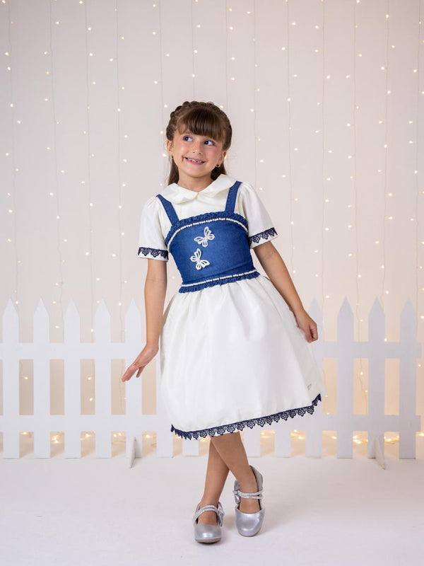 Vestido Blogueirinha Jhenni Off + Colete Jeans