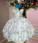 Vestido Infantil Ysa Jardim Florido Melinda Verde Claro