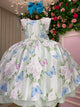 Vestido Ysa Kids Jardim Florido Melinda Verde Claro