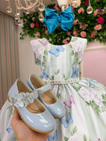 Vestido Ysa Kids Jardim Florido Melinda Verde Claro
