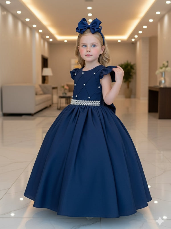 Vestido Ysa Kids Ariane Longo Azul Marinho