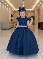 Vestido Ysa Kids Ariane Longo Azul Marinho