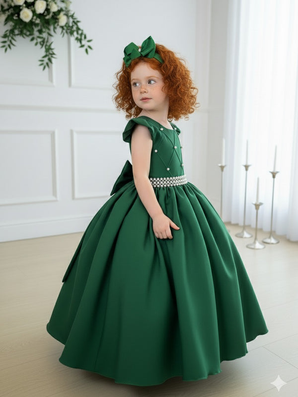 Vestido Ysa Kids Ariane Longo Verde Esmeralda