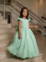 Vestido Ysa Kids Ariane Longo Verde Oliva