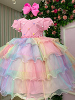 Vestido Menina Bonita Arco iris Aurora - Candy