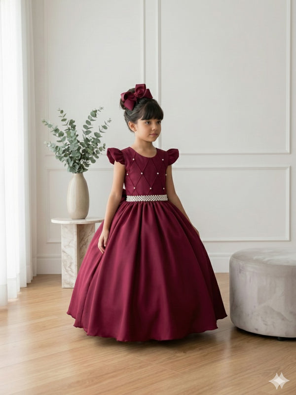 Vestido Ysa Kids Ariane Longo Marsala