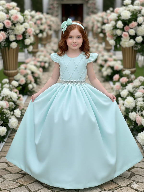 Vestido Ysa Kids Ariane Longo Verde Porto Fino