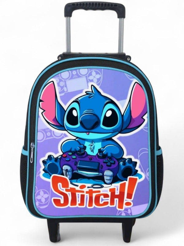 Mochila Rodinhas Stitch Masculino + Estojo de Brinde