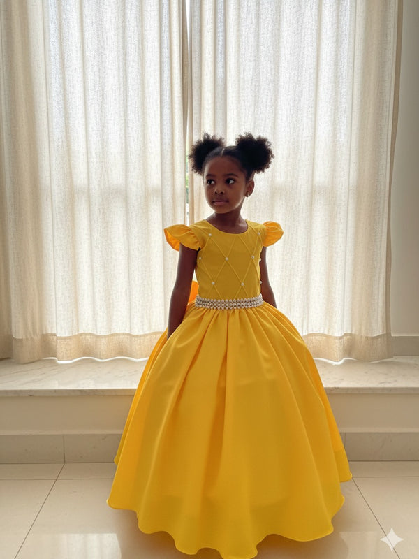 Vestido Ysa Kids Ariane Longo Amarelo Gema