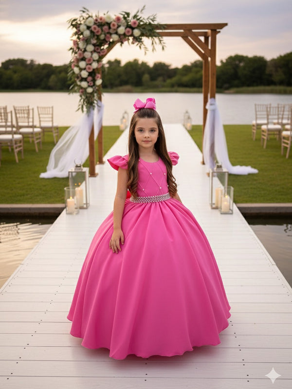 Vestido Ysa Kids Ariane Longo Rosa Chiclete