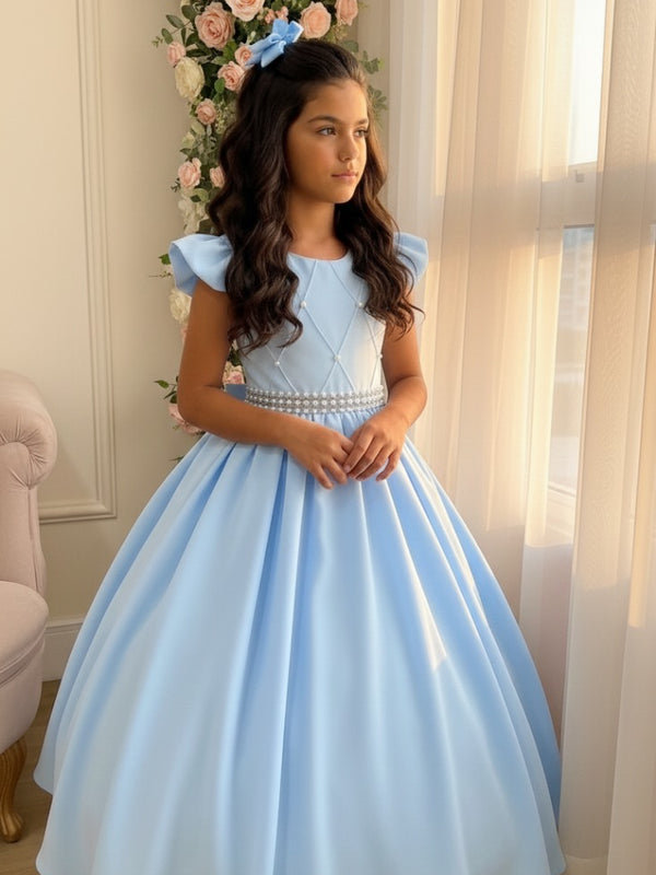 Vestido Ysa Kids Ariane Longo Azul bebê