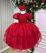 Vestido Bella Child Lavínia Vermelho