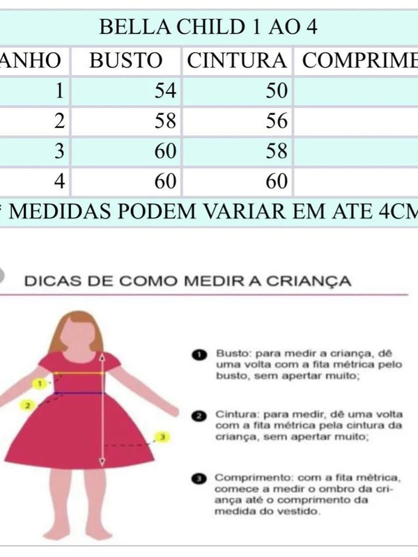 Vestido Bella Child Layla Rosa Bebe