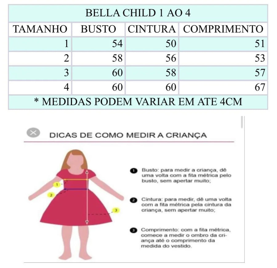Vestido Bella Child Layla Rosa Bebe