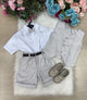 Conjunto Social Miss Cherry Leandro Colete Cinza Claro