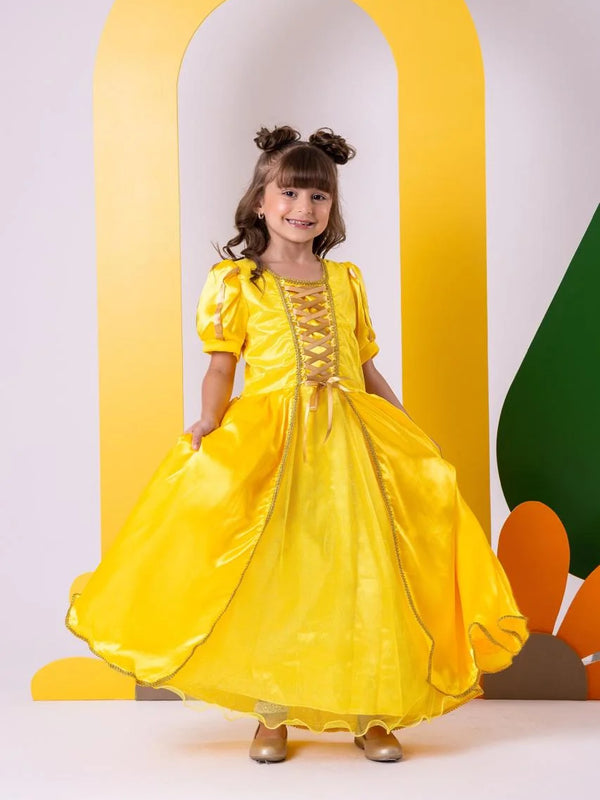 Fantasia Princesa Belli Princesa Amarela Longa Modelo 3