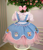 Vestido Tematicos Kids Fazendinha Salopete Jeans