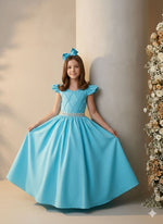 Vestido Ysa Kids Ariane Longo Azul Tifanny
