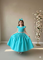 Vestido Ysa Kids Ariane Longo Verde Tifanny
