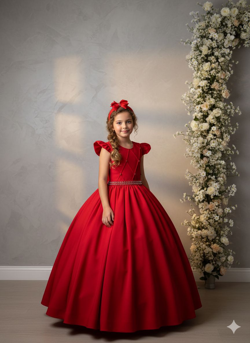 Vestido Ysa Kids Ariane Longo Vermelho