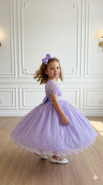 Vestido Marie Lilás Bolinhas