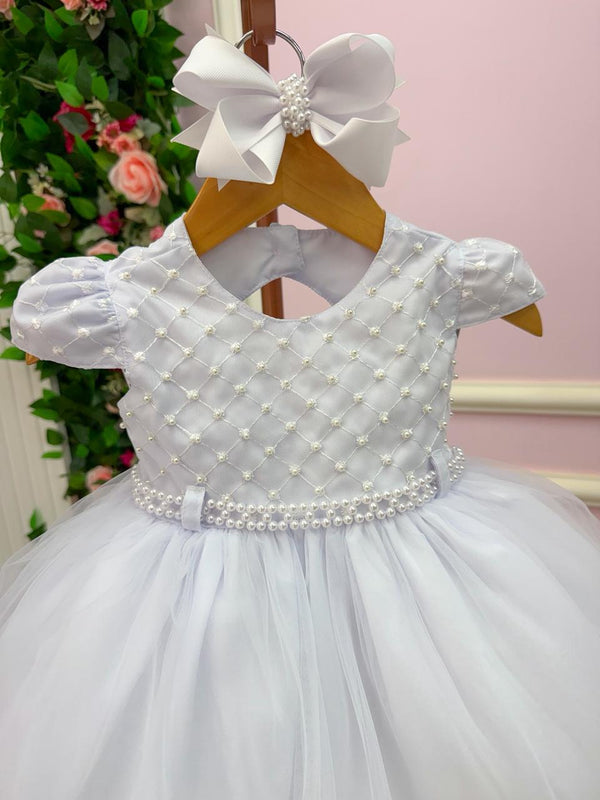 Vestido Menina Bonita Bebe Ana Flavia Branco