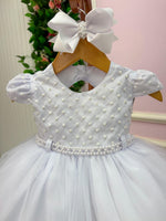 Vestido Menina Bonita Bebe Ana Flavia Branco