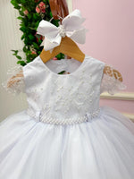 Vestido Menina Bonita Bebe Ana Sofia Branco