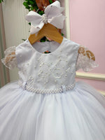 Vestido Menina Bonita Bebe Ana Sofia Branco