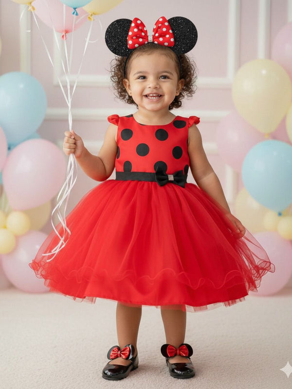 Vestido Banana Club Minnie/Minie Vermelha Bolinhas Poa
