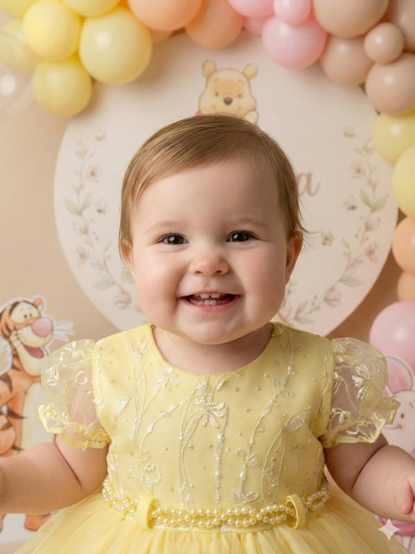 Vestido Menina Bonita Bebe Ana Sofia Amarelo