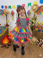 Vestido Junino Banana Club Luxo Quermesse do Sertão Preto